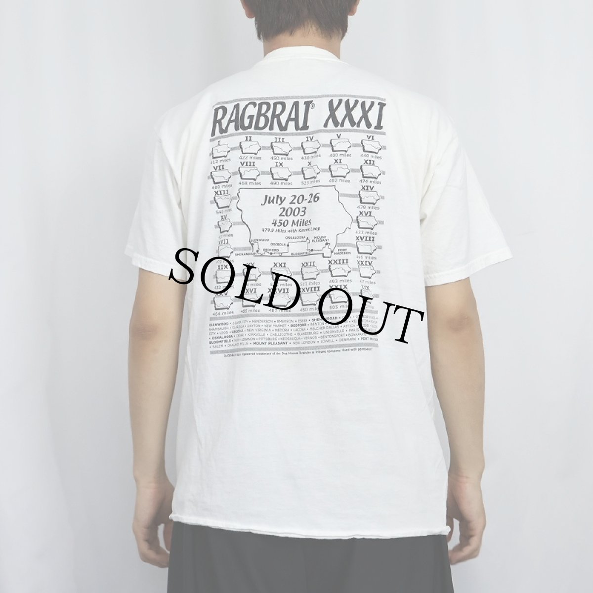 画像3: "RAGBRAI" ツーリングイベント パロディプリントTシャツ L (3)