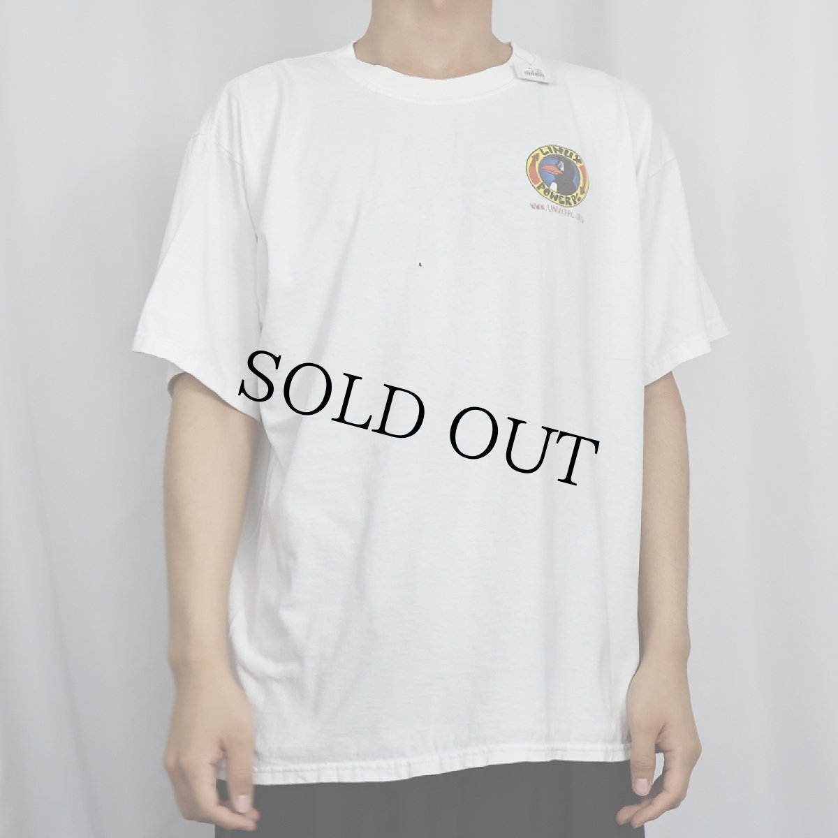 画像3: LINUX "Think Linux" コンピューター企業パロディプリントTシャツ XL (3)