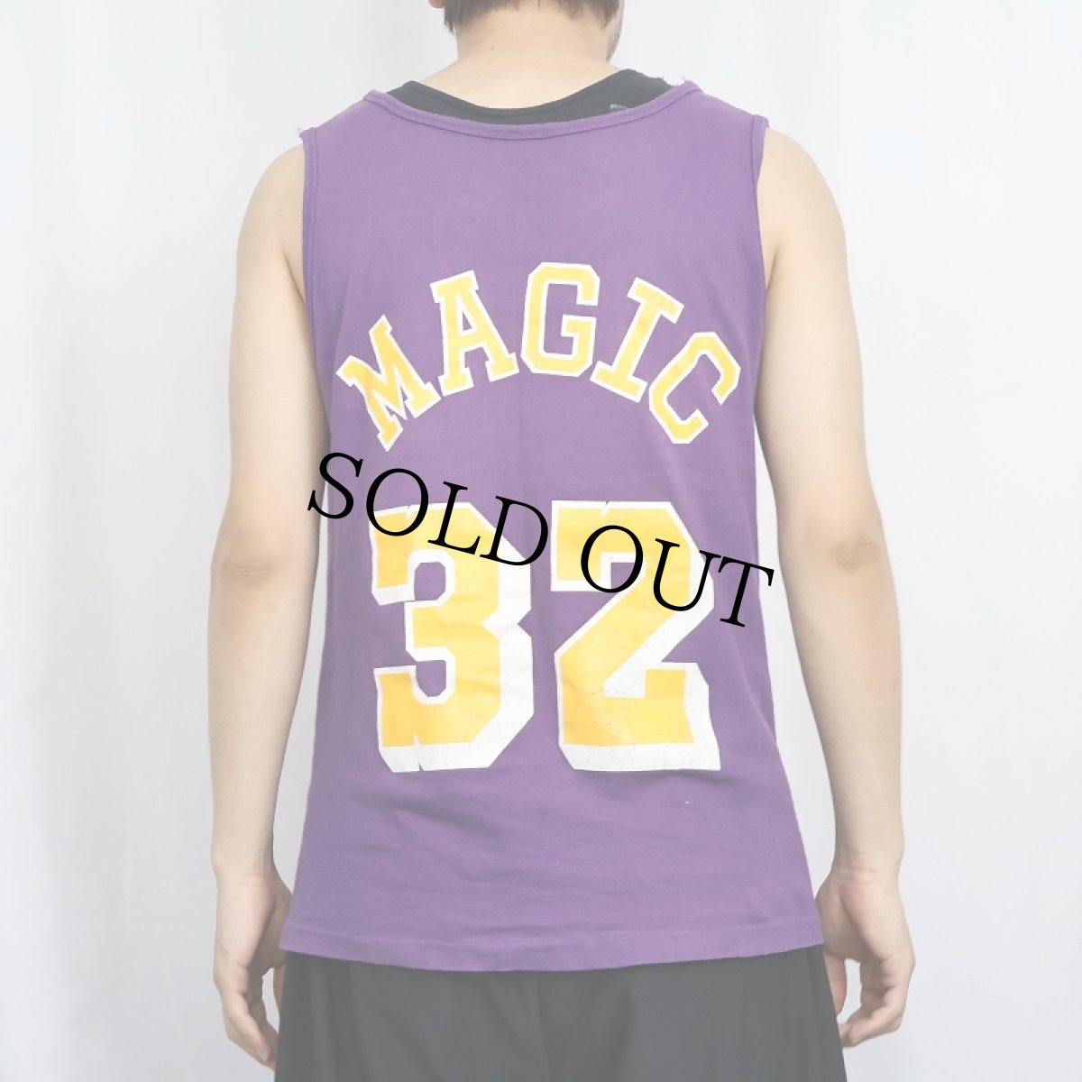 画像4: 90's LAKERS USA製 "Magic Johnson" NBA選手 プリントタンクトップ M (4)