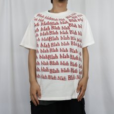 画像2: 90's "Blah blah" 大判プリントTシャツ XL (2)
