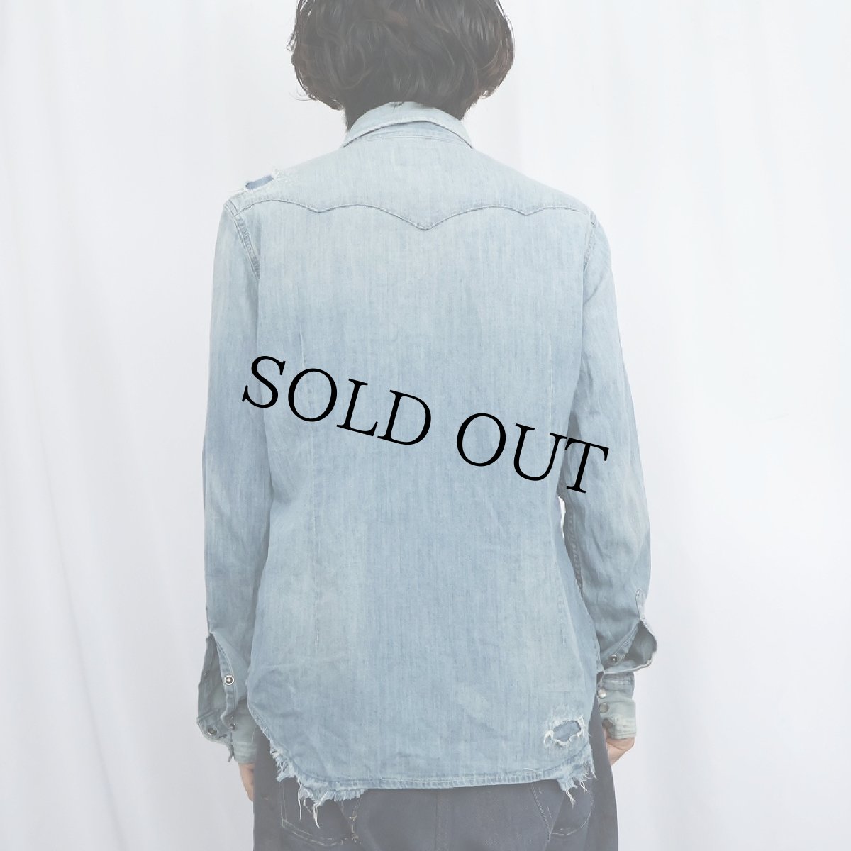 画像3: POLO Ralph Lauren "AUTHENTIC DUNGAREES" デニムウエスタンシャツ L (3)