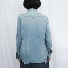 画像3: POLO Ralph Lauren "AUTHENTIC DUNGAREES" デニムウエスタンシャツ L (3)