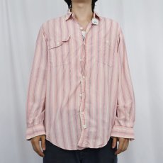 画像2: 80〜90's POLO Ralph Lauren "AUTHENTIC DUNGAREES" USA製 マルチストライプ柄 コットンシャツ M (2)