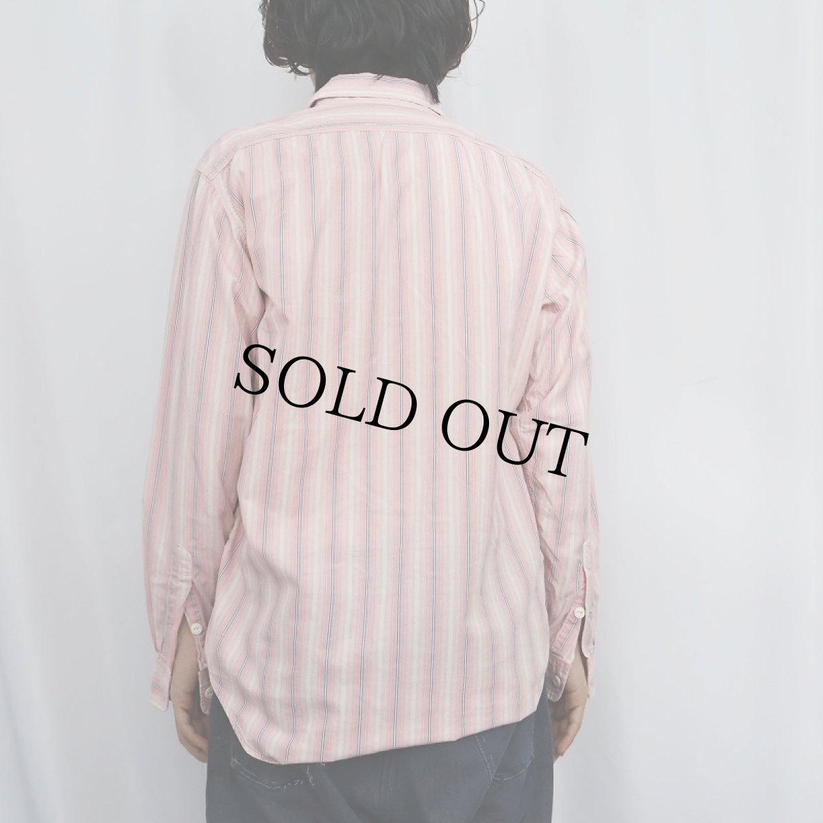 画像3: 80〜90's POLO Ralph Lauren "AUTHENTIC DUNGAREES" USA製 マルチストライプ柄 コットンシャツ M (3)