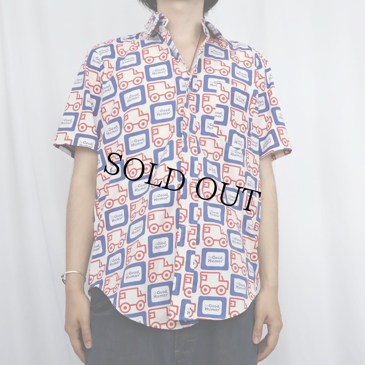 画像2: 70's〜 Good Humor アイスクリームカー 総柄シャツ S (2)