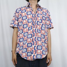 画像2: 70's〜 Good Humor アイスクリームカー 総柄シャツ S (2)