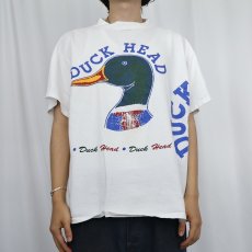 画像2: 90's Duck Head カモ 巻プリントTシャツ L (2)