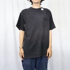 画像2: 90's SOFTee USA製 無地ポケットTシャツ BLACK XL (2)