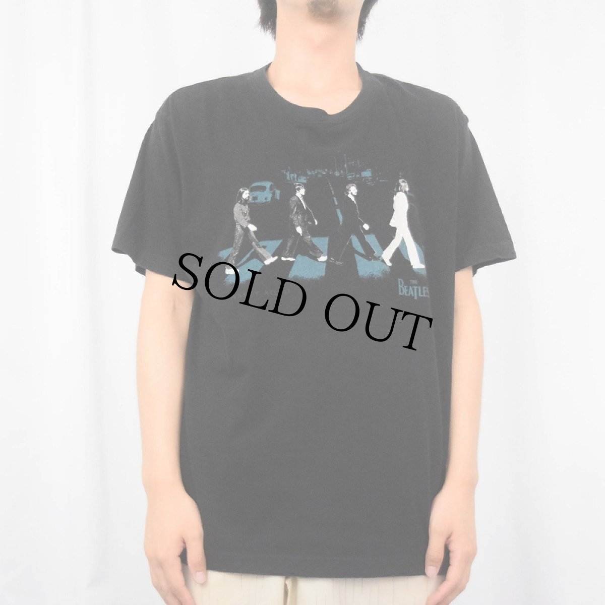 画像2: 2005 THE BEATLES "ABBEY ROAD" ロックバンドアルバムTシャツ BLACK L (2)