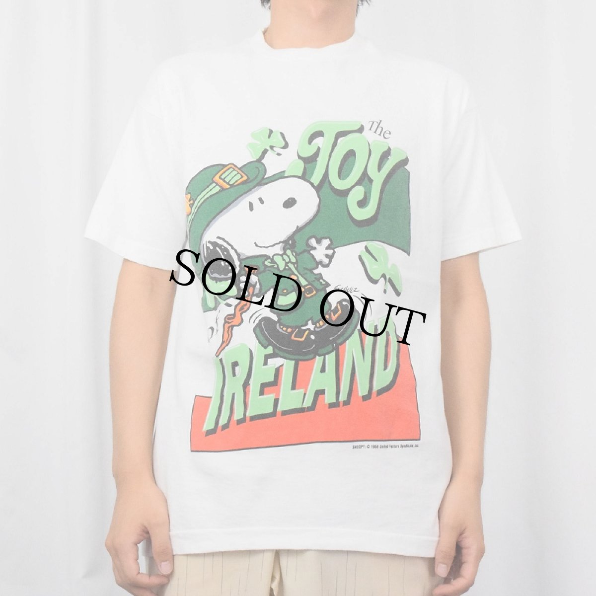 画像2: 90's SNOOPY USA製 "JOY IRELAND" キャラクタープリントTシャツ L (2)