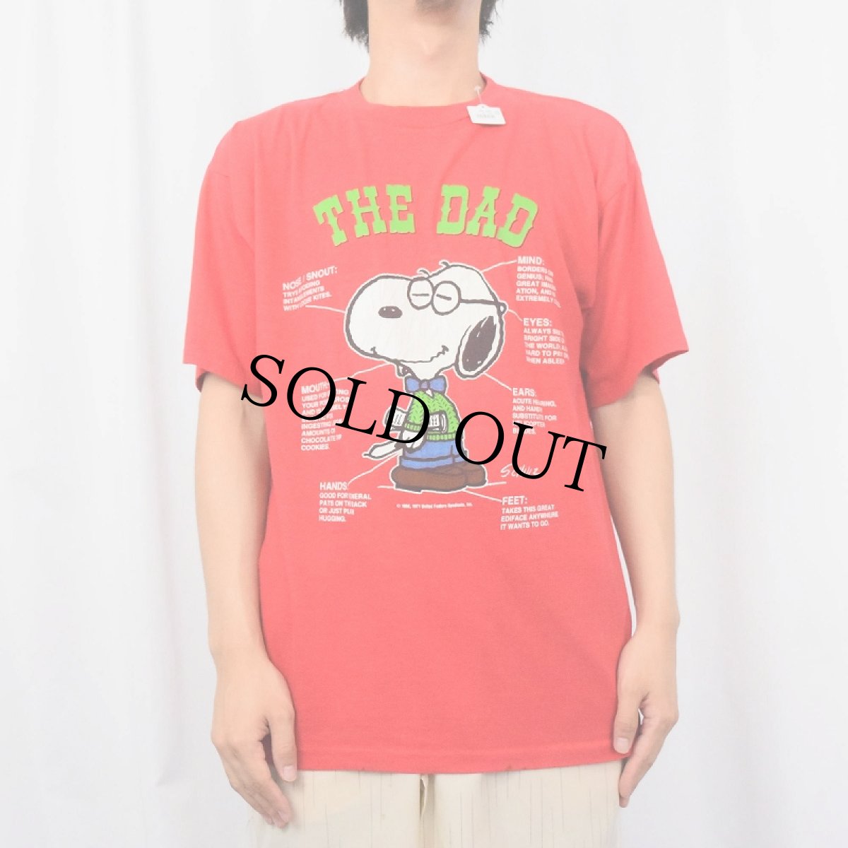 画像2: 80's SNOOPY USA製 "THE DAD" キャラクタープリントTシャツ L (2)