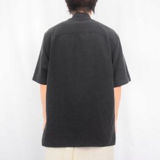 画像3: Cubavera 刺繍デザイン レーヨンオープンカラーシャツ BLACK M (3)