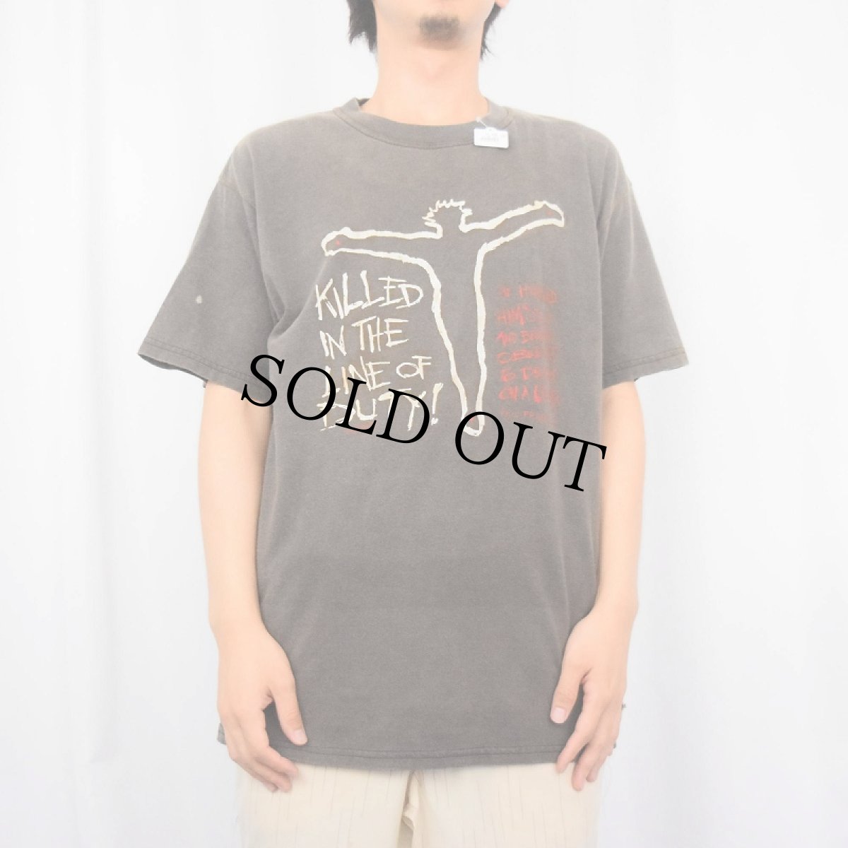 画像2: SOLID LIGHT "KILLED IN THE LINE OF DUTY " ジーザスプリントTシャツ L (2)