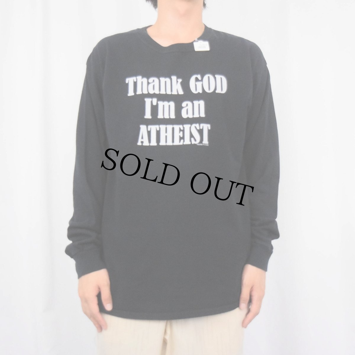 画像3: "Thank GOD I'm an ATHEIST" ジーザス ジョークプリントロンT BLACK  (3)