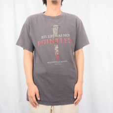 画像2: SOLID LIGHT "HIS LIFE WAS NOT POINTLESS" ジーザスプリントTシャツ L (2)
