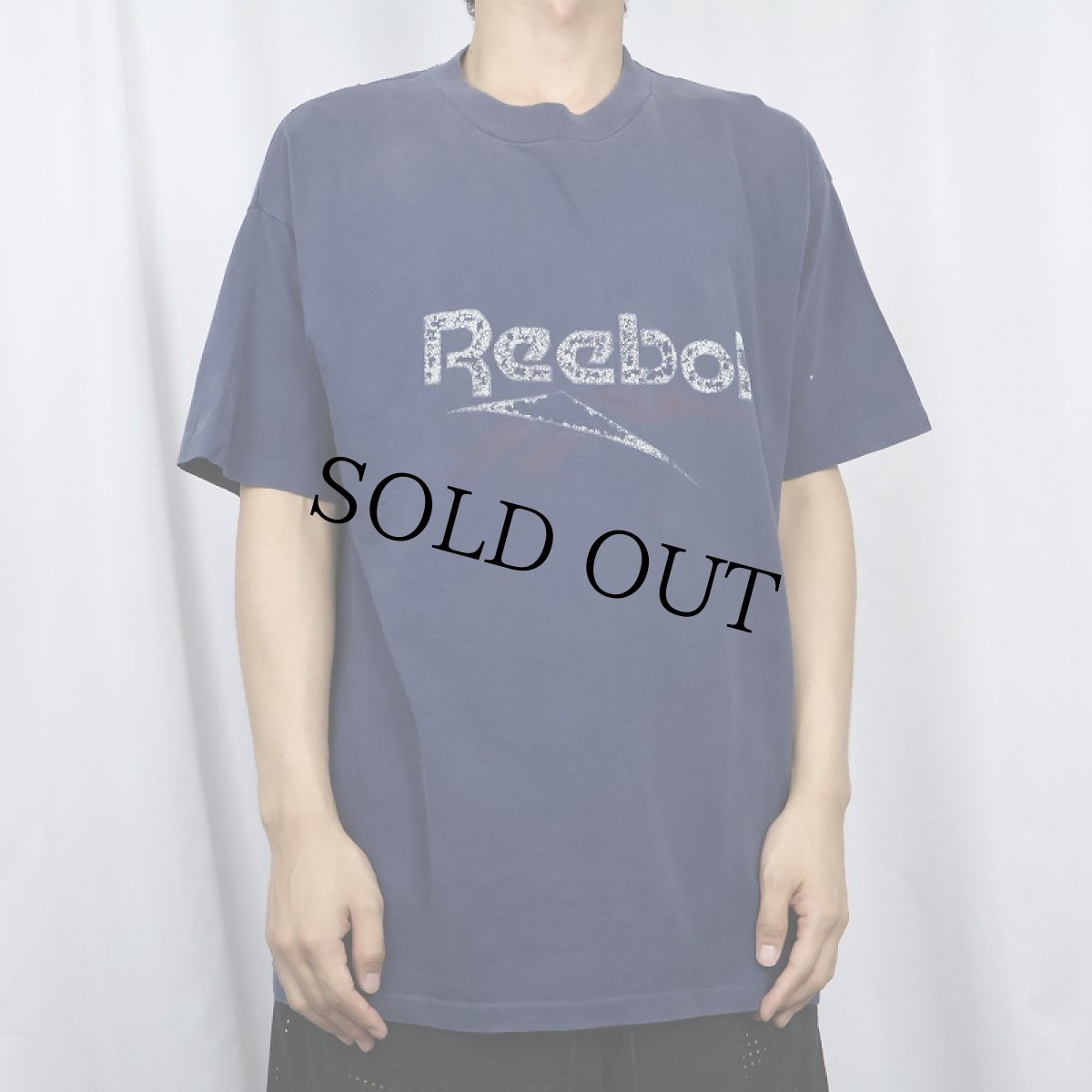 画像2: 90's Reebok USA製 ロゴプリントTシャツ NAVY L (2)