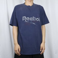 画像2: 90's Reebok USA製 ロゴプリントTシャツ NAVY L (2)
