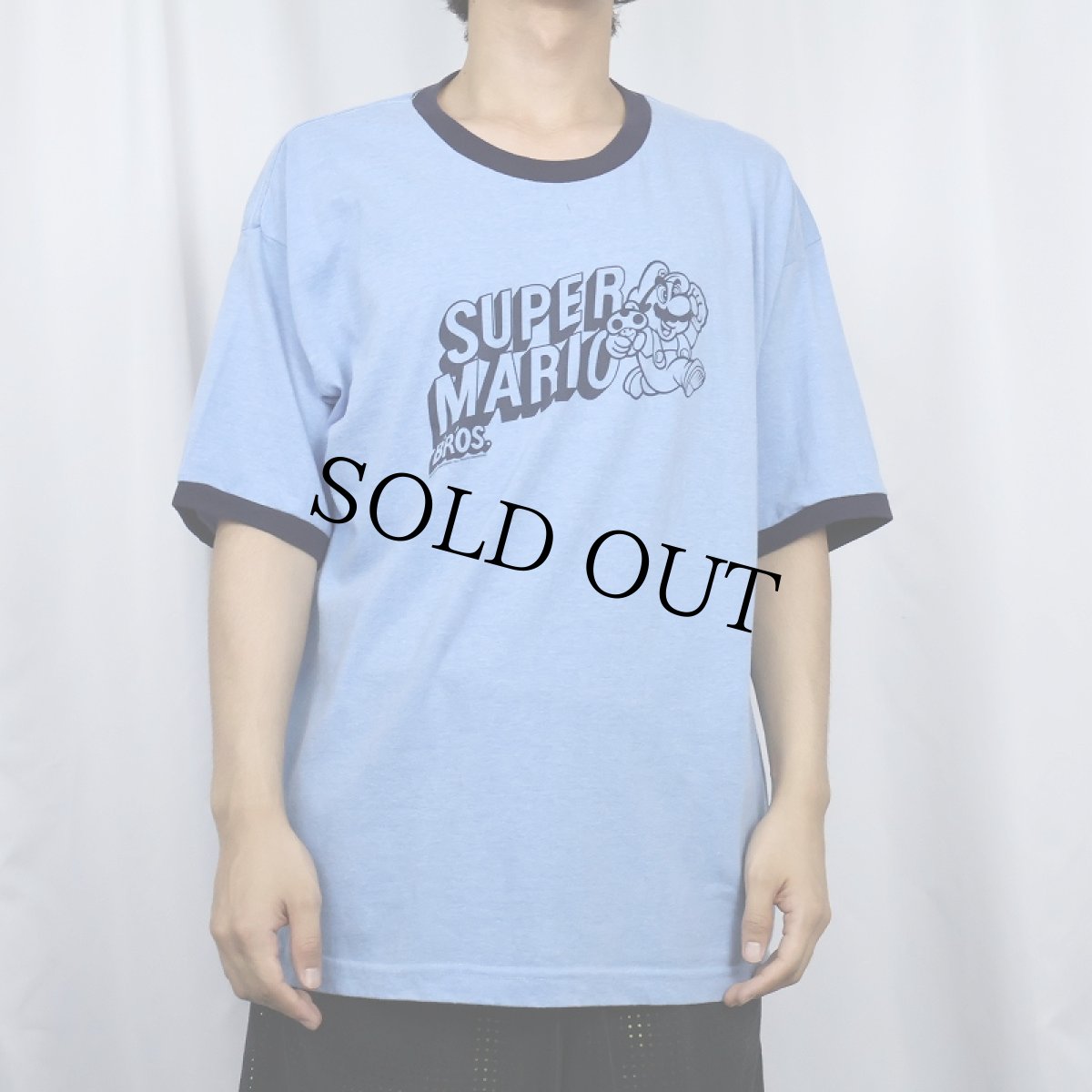 画像2: 90's SUPER MARIO BROS. ゲームキャラクタープリントリンガーTシャツ XL (2)