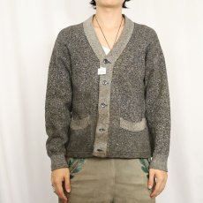 画像2: 40〜50's PENNEY'S パチポケ ゴマ塩スウェットカーディガン SIZE36 (2)