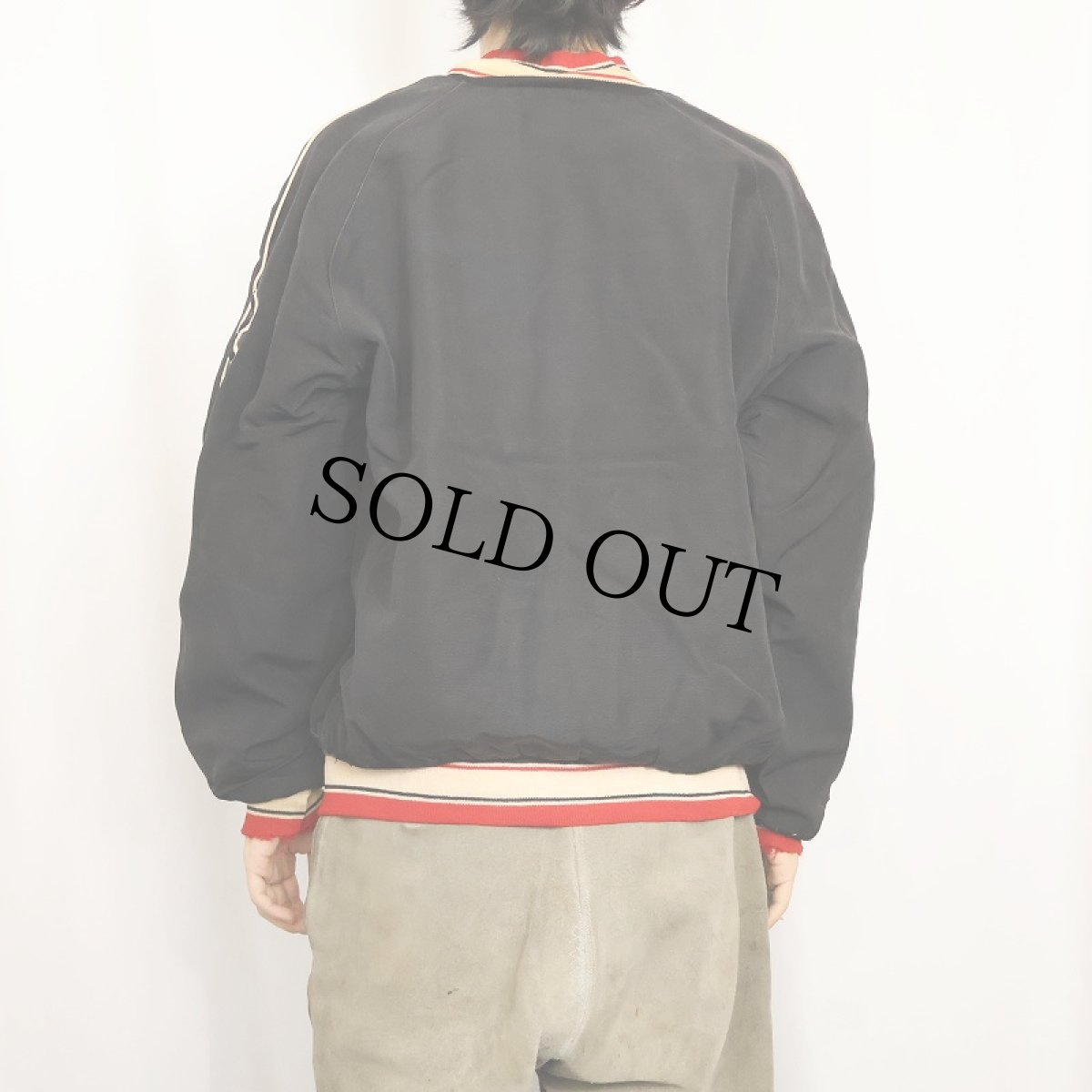 画像4: 50's "BLACK KNIGHTS BASKETBALL" パッチ付き リバーシブル コットンサテンスタジャン BLACK (4)