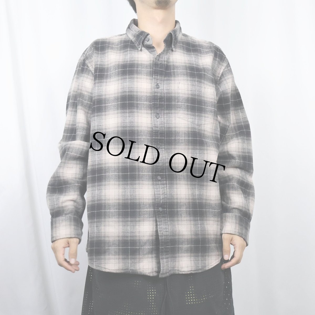 画像2: PENDLETON "MASON" オンブレーチェック柄 コットンボタンダウンシャツ XL (2)