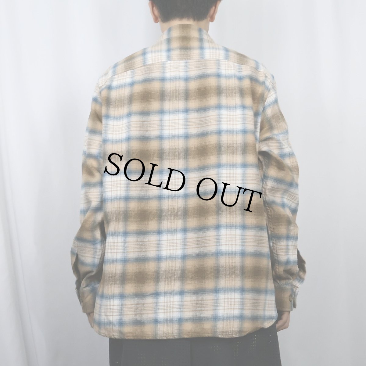 画像3: PENDLETON "BURNSIDE" オンブレーチェック柄 ライトネルシャツ L (3)