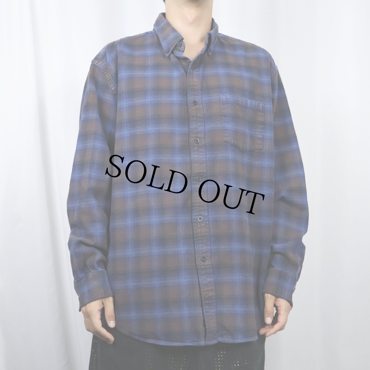 画像2: PENDLETON "MASON" オンブレーチェック柄 コットンボタンダウンシャツ XL (2)