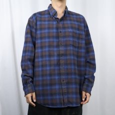 画像2: PENDLETON "MASON" オンブレーチェック柄 コットンボタンダウンシャツ XL (2)