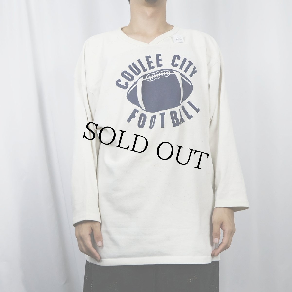 画像3: 70〜80's RUSSELL ATHLETIC 金タグ USA製 "COULEE CITY FOOYBALL" Vネック フットボールTシャツ L (3)