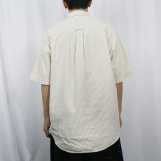画像3: 90's GAP ストライプ柄 シアサッカー コットンボタンダウンシャツ M (3)