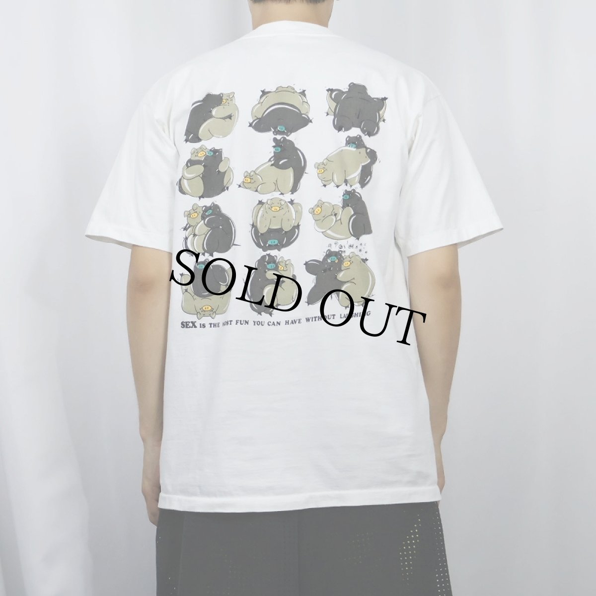 画像3: 90's NO PROBLEM 四十八手 ブタプリント エロTシャツ  (3)