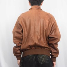 画像4: POLO Ralph Lauren "A-2 TYPE" レザーフライトジャケット M (4)