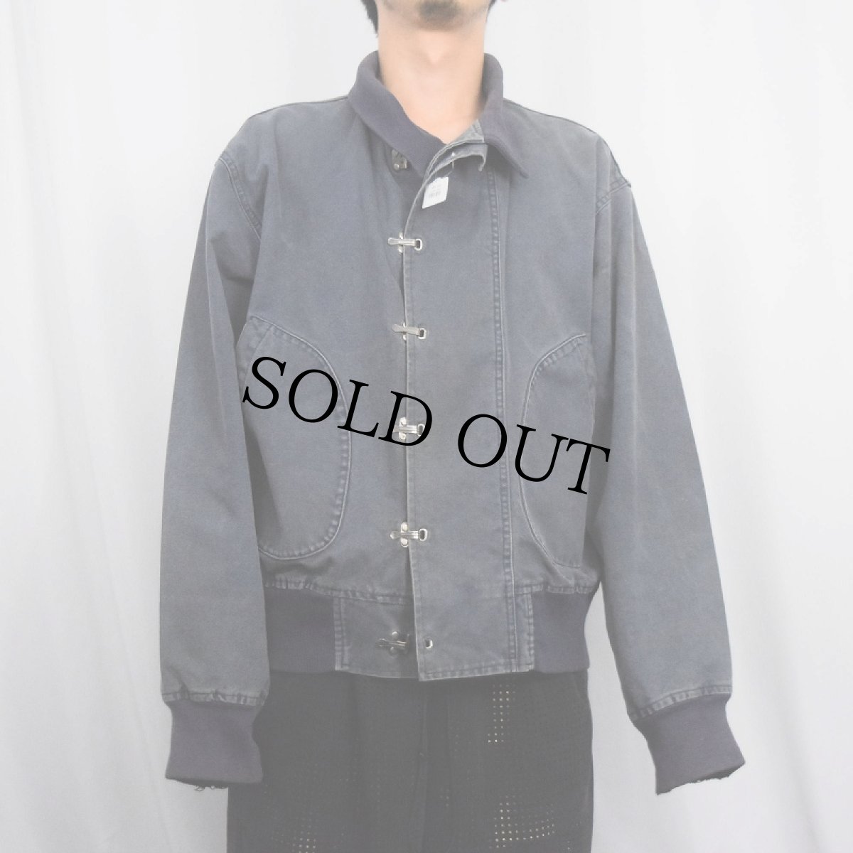 画像2: 90's POLO Ralph Lauren "Deck Hook Jacket Type" ダックミリタリージャケット NAVY M (2)