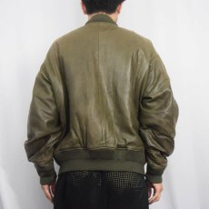 画像3: POLO Ralph Lauren "MA-1 TYPE" レザージャケット M (3)