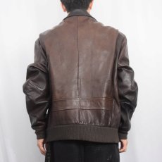 画像3: 80's L.L.Bean A-2 TYPE USA製 レザーフライトジャケット BROWN L (3)