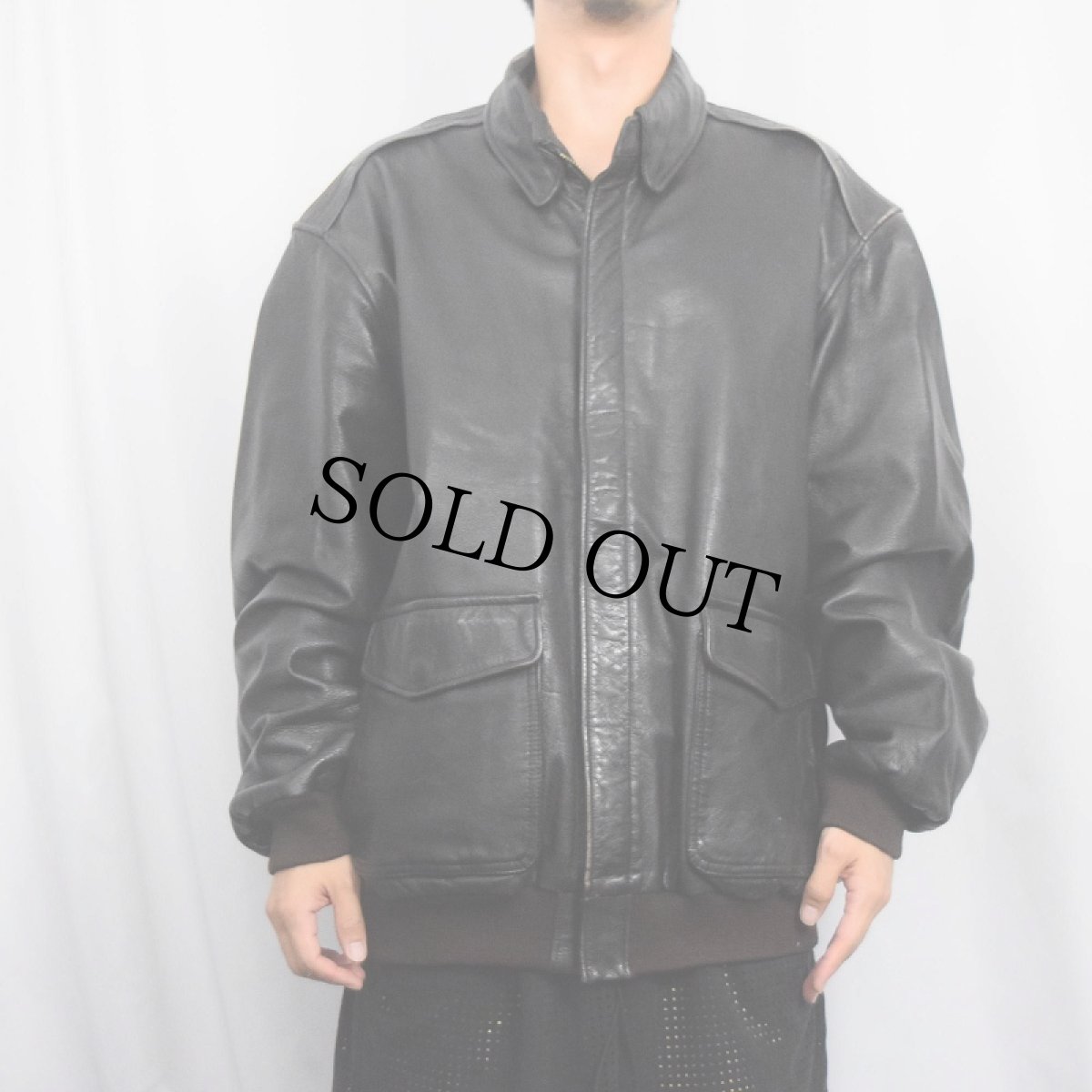 画像2: 80's L.L.Bean A-2 TYPE USA製 レザーフライトジャケット BROWN XL (2)