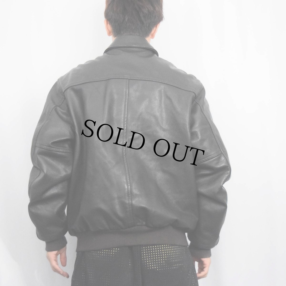 画像4: 90's L.L.Bean A-2 TYPE USA製 レザーフライトジャケット BLACK M (4)