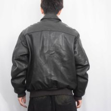 画像4: 90's L.L.Bean A-2 TYPE USA製 レザーフライトジャケット BLACK M (4)