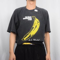 画像2: Velvet Underground "The Velvet Underground and Nico" ロックバンドアルバムプリント カットオフTシャツ BLACK (2)