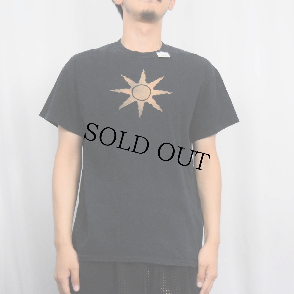 画像2: 太陽 プリントTシャツ BLACK M (2)