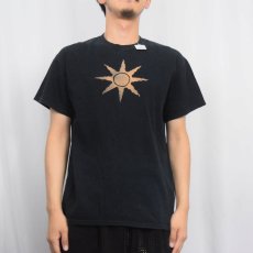 画像2: 太陽 プリントTシャツ BLACK M (2)