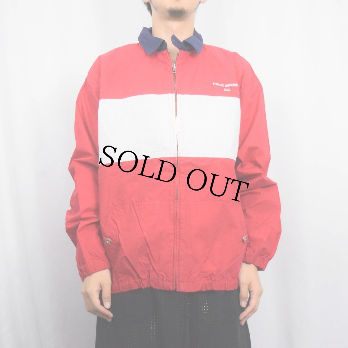 画像2: 90's POLO SPORT Ralph Lauren ロゴ刺繍 切り替えデザイン コットンスイングトップ XL (2)