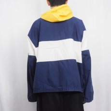 画像3: 90's POLO SPORT Ralph Lauren ロゴ刺繍 切り替えデザイン コットンジップパーカー L (3)