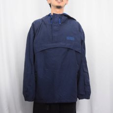 画像2: 90's POLO SPORT Ralph Lauren ロゴ刺繍 コットン×ナイロン アノラックパーカー NAVY XXL (2)
