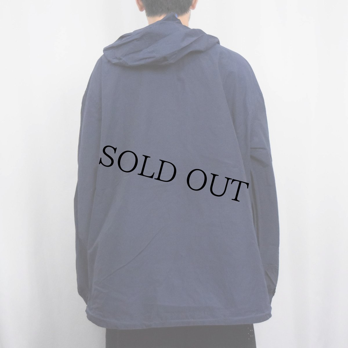 画像3: 90's POLO SPORT Ralph Lauren ロゴ刺繍 コットン×ナイロン アノラックパーカー NAVY XXL (3)