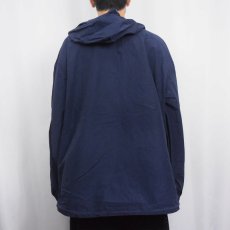 画像3: 90's POLO SPORT Ralph Lauren ロゴ刺繍 コットン×ナイロン アノラックパーカー NAVY XXL (3)