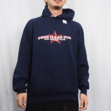 画像3: 90's Good Clean Fun USA製 "WHO SHARES WINS" ハードコアパンクバンドプリントスウェット NAVY L (3)
