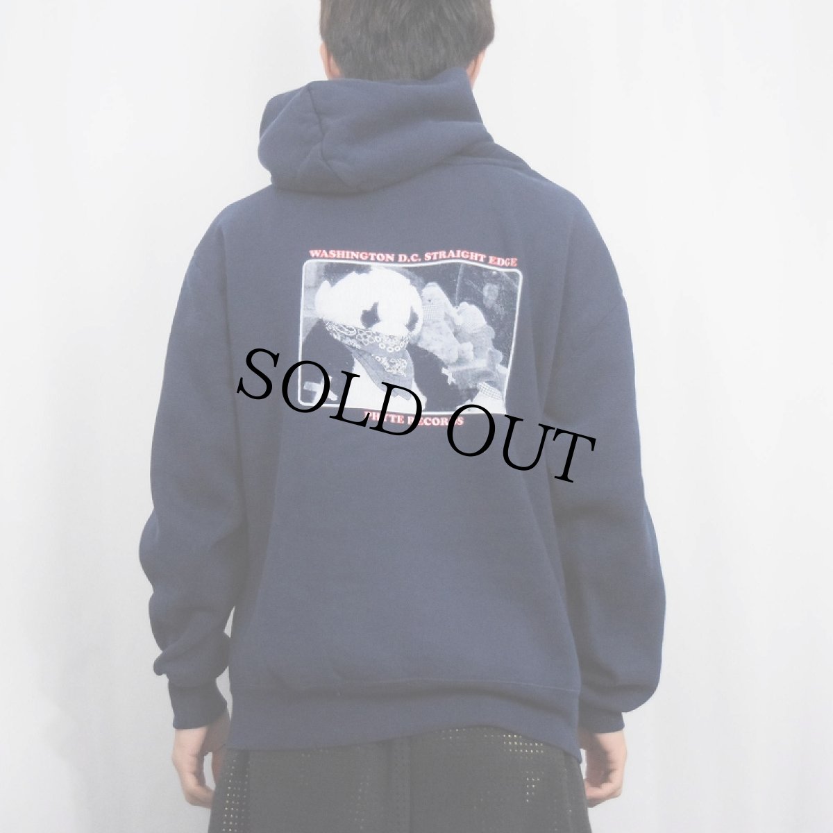 画像4: 90's Good Clean Fun USA製 "WHO SHARES WINS" ハードコアパンクバンドプリントスウェット NAVY L (4)