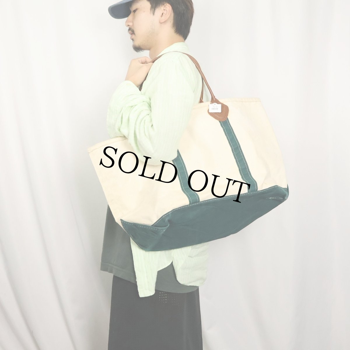 画像2: 80's L.L.Bean USA製 "BOAT AND TOTE" レザーハンドル キャンバストートバッグ (2)