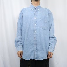 画像2: 90's GAP DENIM USA製 デニムボタンダウンシャツ L (2)